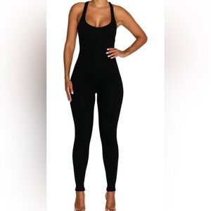 Naked Wardrobe racer back ribbed jumpsuit